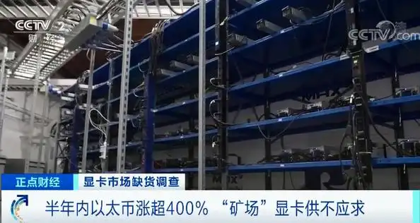 View inside a high-capacity cryptocurrency mining farm with various mining machines