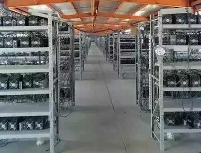 A modern mining farm with high-tech equipment